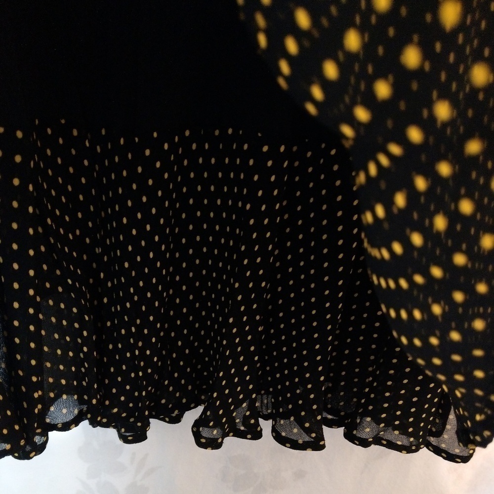 Style & Co black & yellow polka dot skirt - Picture 2 of 8